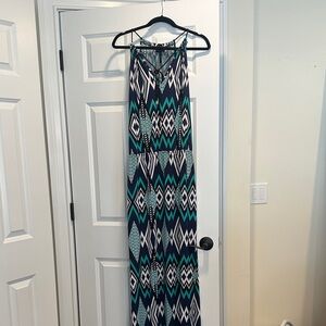 Laundry by Design Black and Teal Maxi Dress